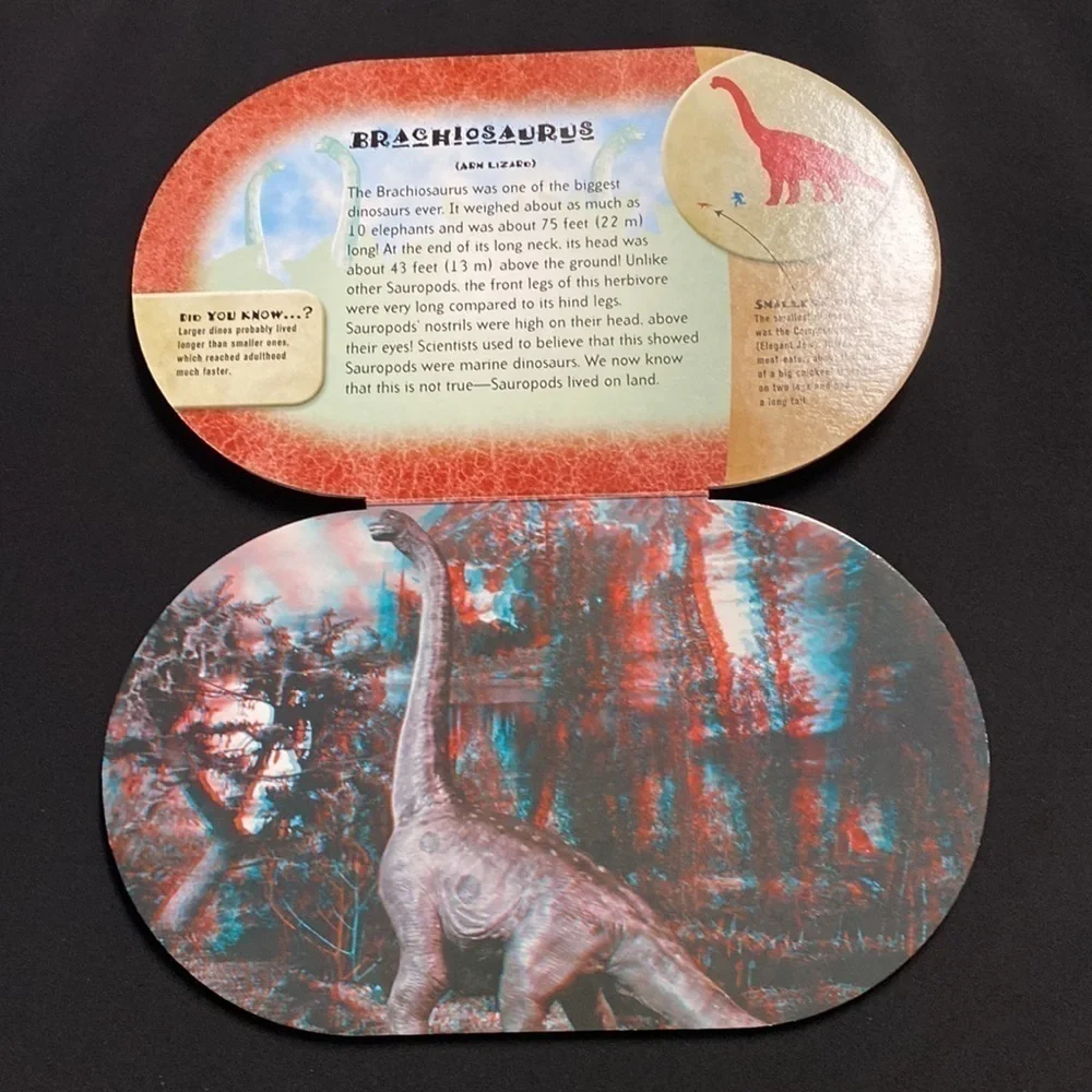 Dinosaur fact book 3D glasses T. Rex learning kids interactive book